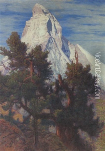 Das Matterhorn Oil Painting - Albert Henri John Gos