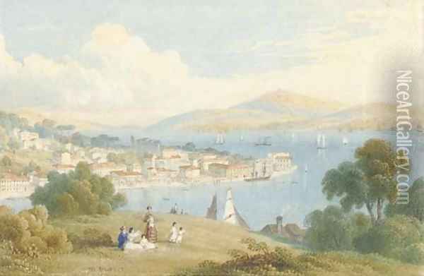 View on the Bosphorus Oil Painting - William Purser