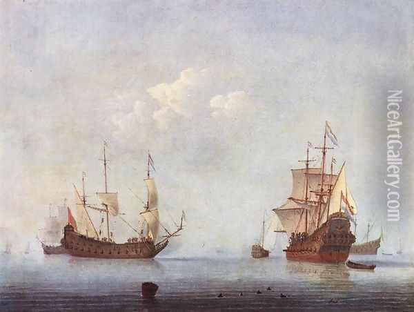 Marine Landscape Oil Painting - Willem van de Velde the Younger