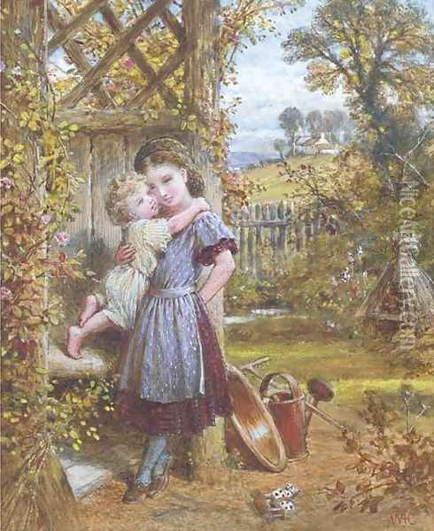 Sibling affection Oil Painting - William Stephen Coleman