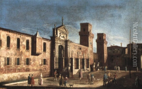 Venice, View Of The Arsenale Oil Painting - Michele Marieschi