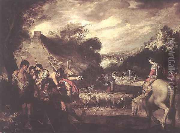 Joseph and his Brethren Oil Painting - Antonio del Castillo