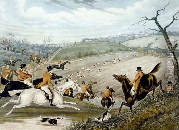 The Grand Leicestershire Fox Hunt, plate 1, 1839 Oil Painting - Samuel Henry Gordon Alken