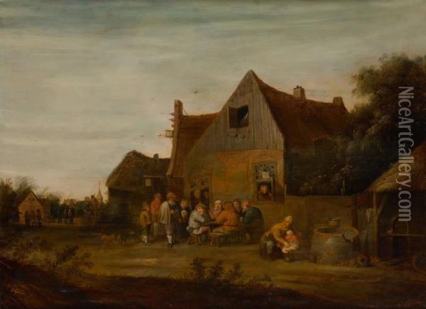 Scene De Rejouissances Devant Une Taverne Oil Painting - Pieter de Bloot