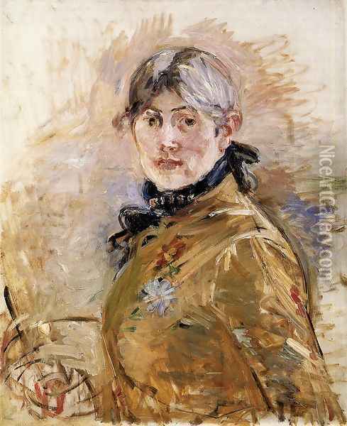 Self Portrait Oil Painting - Berthe Morisot