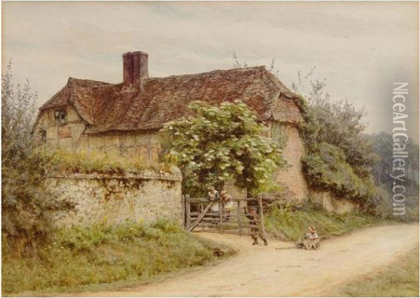 A Berkshire Cottage Oil Painting - Helen Mary Elizabeth Allingham