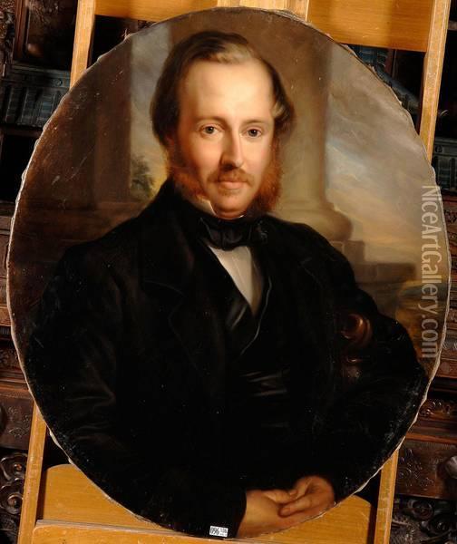 Portrait D'homme Oil Painting - J.B. Diart
