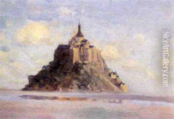 Mont St. Michel, France Oil Painting - Clarence Alphonse Gagnon