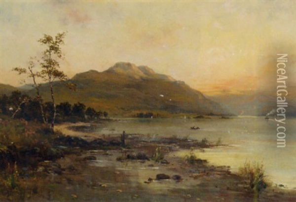 The Lake District At Dusk Oil Painting - Waller Hugh Paton