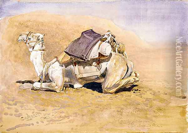 Camel, Abbassia, full marching order Oil Painting - George Lambert
