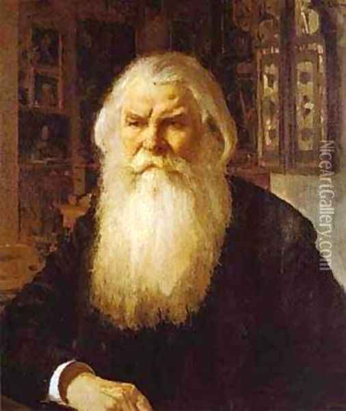Portrait Of Ivan Zabelin 1892 Oil Painting - Valentin Aleksandrovich Serov