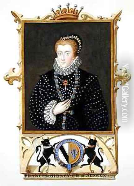 Portrait of Frances Sidney Countess of Sussex from Memoirs of the Court of Queen Elizabeth Oil Painting - Sarah Countess of Essex
