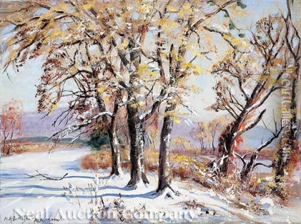 Alabama Snow Oil Painting - Harold Harrington Betts