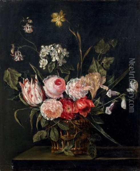 Corbeille De Fleurs Sur Un Entablement Oil Painting - Daniel Seghers