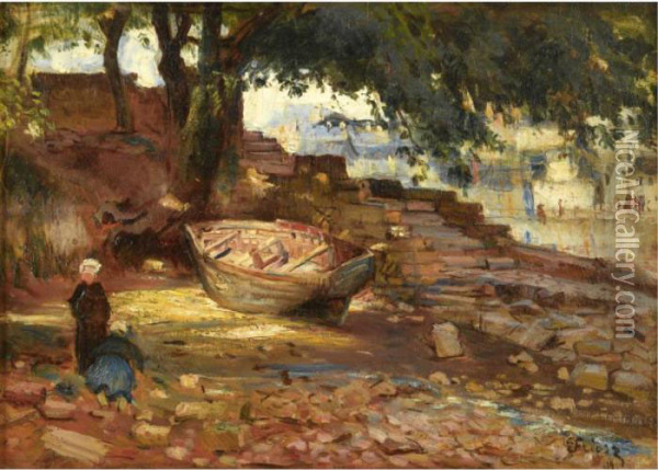 Paysage Aux Deux Paysages Et A La Barque Oil Painting - Emile-Othon Friesz