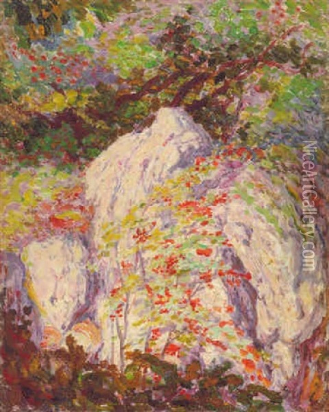 Sorbiet - Fleurs Rouges Oil Painting - Georges Lacombe