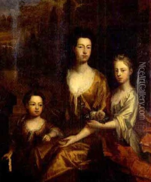 Portrait Of The Family Of Lord Granville (lady Granville And Her Daughters) Oil Painting - Michael Dahl