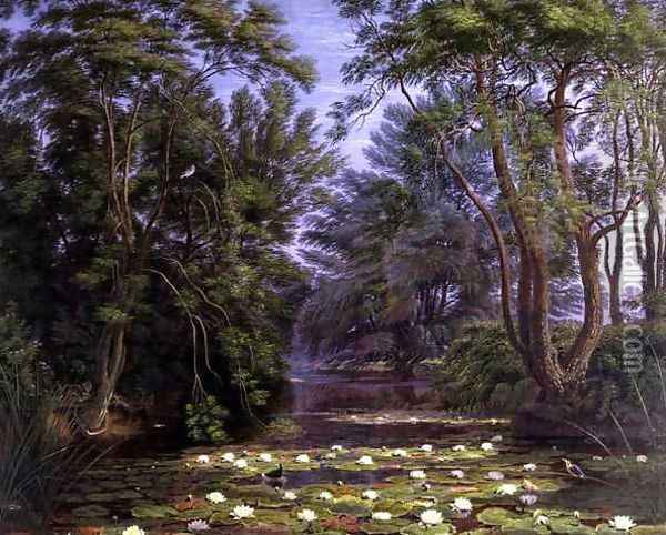 River Cherwell Waterlilies Oil Painting - William Turner
