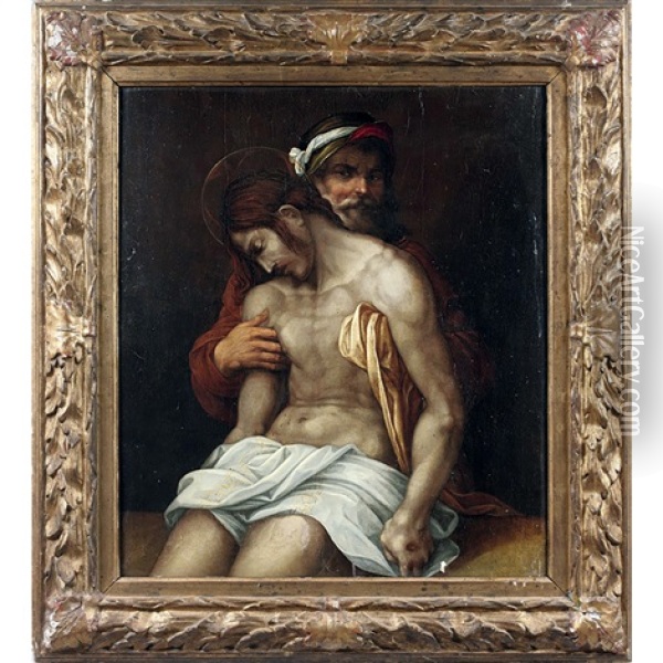 Le Christ Soutenu Par Joseph D'arimathie Oil Painting - Giovanni Antonio Lappoli