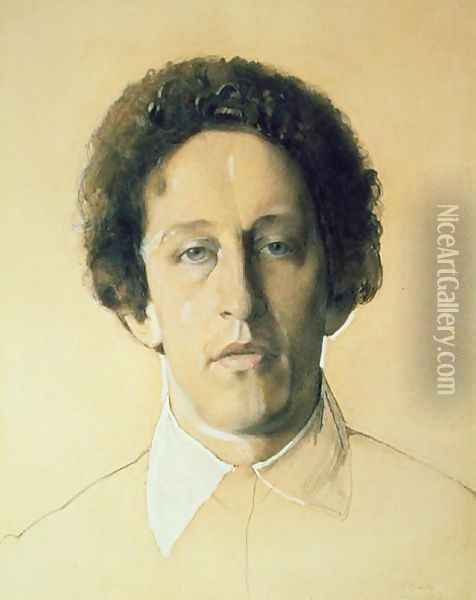 Portrait of Aleksandr Aleksandrovich Blok (1880-1921), 1907 Oil Painting - Konstantin Andreevic Somov