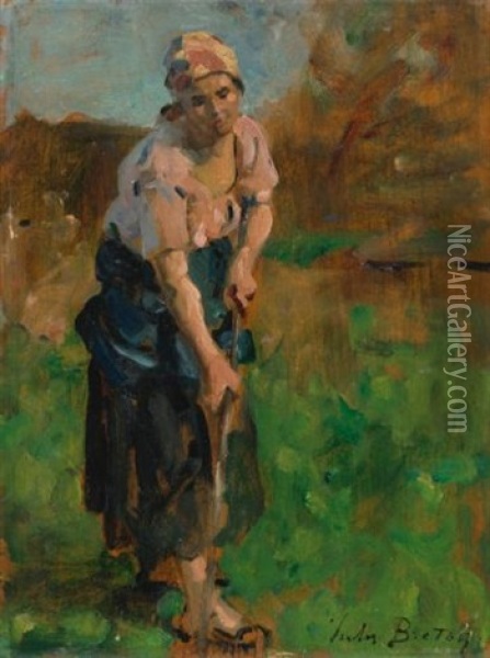 La Bineuse Oil Painting - Jules Breton