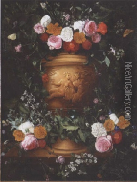 Bouquet De Fleurs Oil Painting - Jan-Baptiste Bosschaert