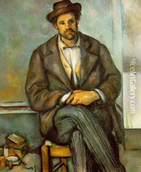 Seated Peasant Oil Painting - Paul Cezanne