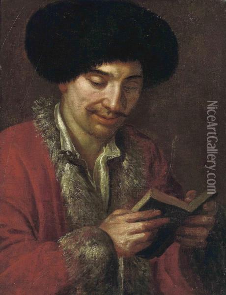 A Turk Reading Oil Painting - Antoine de Favray