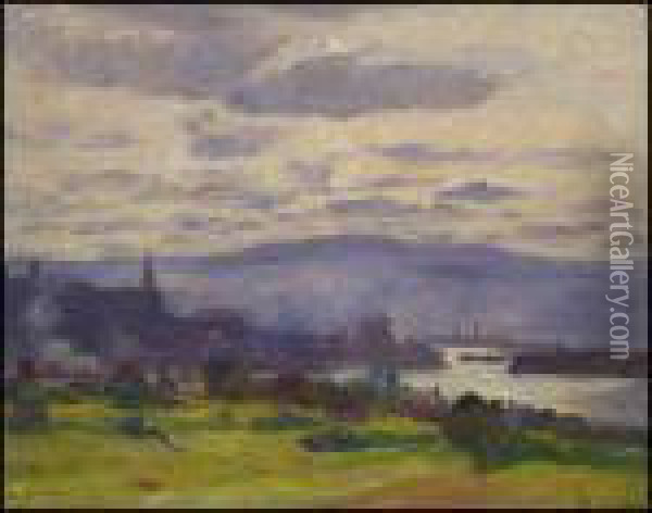 Quebec City From Levis Oil Painting - Maurice Galbraith Cullen