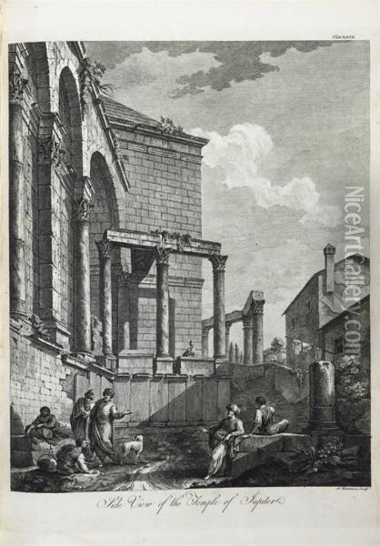 Ruins Of The Palace Of The Emperor Diocletian At Spalatro In Dalmatia Oil Painting - Robert Adam