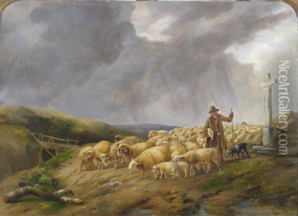The Gathering Storm Oil Painting - James Thomas Linnell