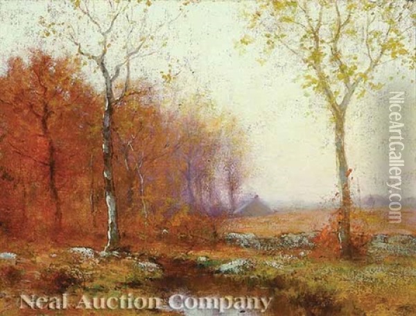 Autumn Touches Oil Painting - Bruce Crane