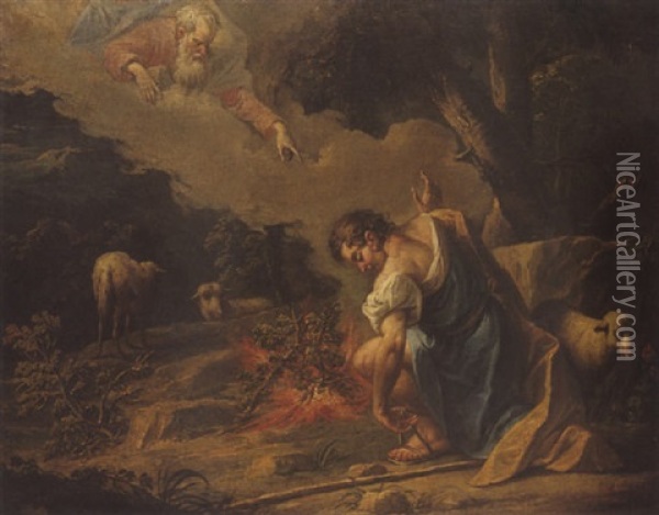 Moise Et Le Buisson Ardent Oil Painting - Jean-Baptiste van Loo