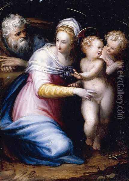 Holy Family With The Infant St John The Baptist Oil Painting - Prospero Fontana