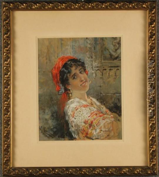 ''giovane Donna'' Oil Painting - Giacomo Campi