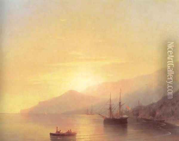 Ships on a raid Oil Painting - Ivan Konstantinovich Aivazovsky