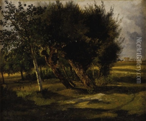 Trees And Lane Oil Painting - Rosa Bonheur