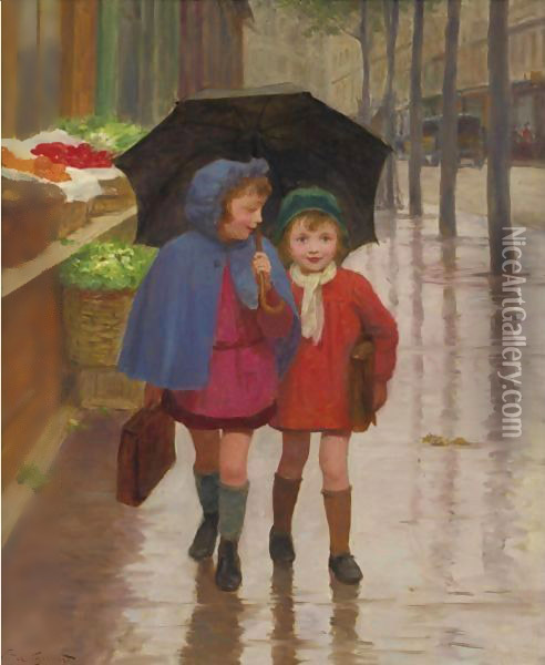 Best Friends Oil Painting - Victor-Gabriel Gilbert