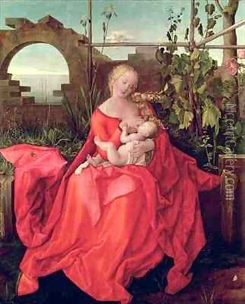 Virgin and Child Madonna with the Iris 2 Oil Painting - Durer or Duerer, Albrecht