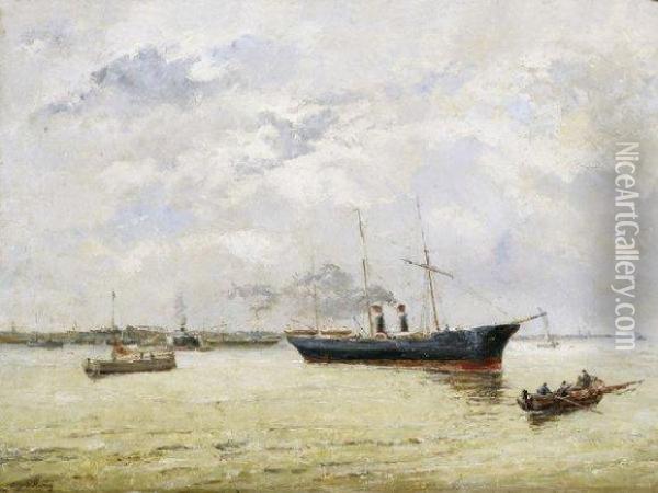 Marine Oil Painting - Marie-Auguste Flameng