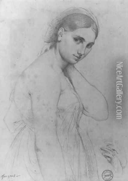 Study for Raphael and the Fornarina Oil Painting - Jean Auguste Dominique Ingres