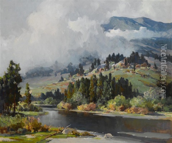 Morning In The Cascades Oil Painting - Jack Wilkinson Smith