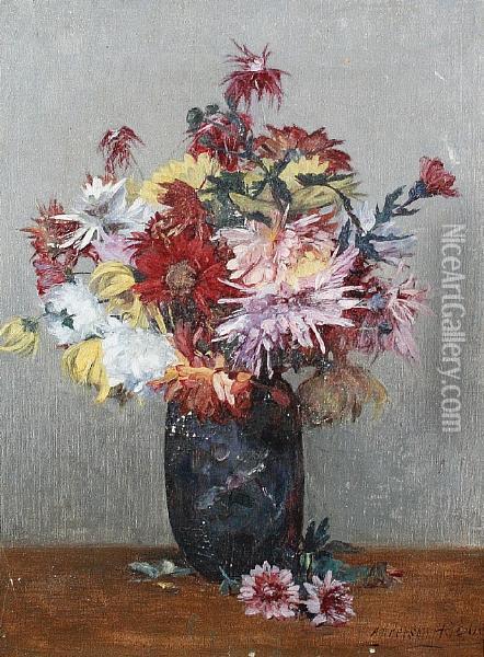A Vase Of Carnations Oil Painting - Joshua Anderson Hague