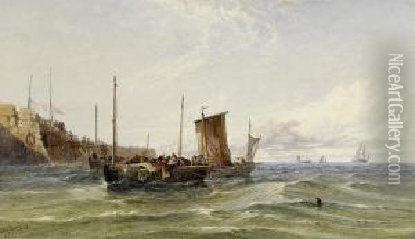 Fishermen Returning Home Oil Painting - Arthur Joseph Meadows