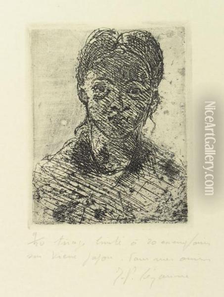 Tete De Jeune Fille. - Portrait De Claudine Oil Painting - Paul Cezanne