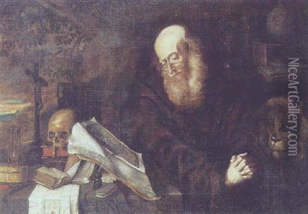 Den Hellige Hieronimus I Sit Studerekammer Oil Painting - Christian von Thum the Elder