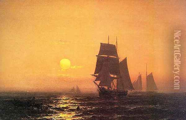 Into the Sunset 1872 Oil Painting - Mauritz F. H. de Haas