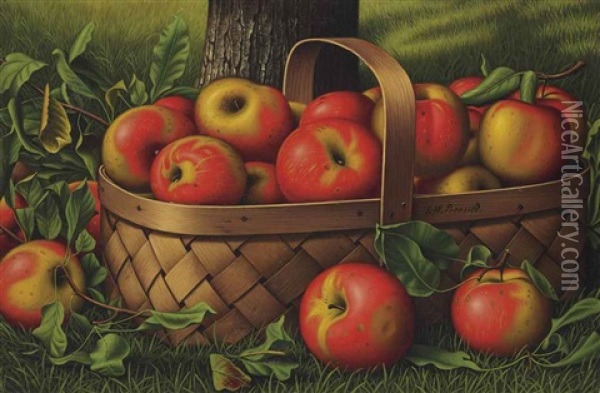 Apples In A Basket Oil Painting - Levi Wells Prentice