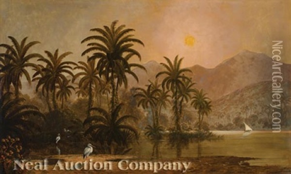 Untitled (likely Cuba Near The Yumuri Valley) Oil Painting - Joseph Rusling Meeker