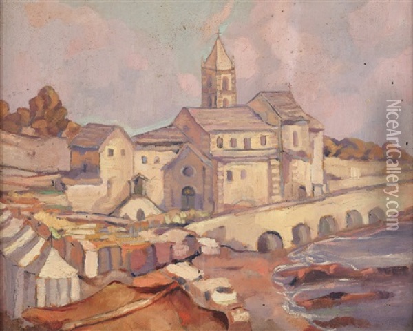 Chiesa Di San Giuliano Impressione Oil Painting - Alfredo Ubaldo Gargani